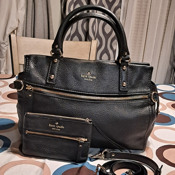 KATE SPADE LITTLE MURPHY COBBLE Hill SATCHEL & WRISTLET. BEE HIGHLAND PLACE - Picture 1 of 15